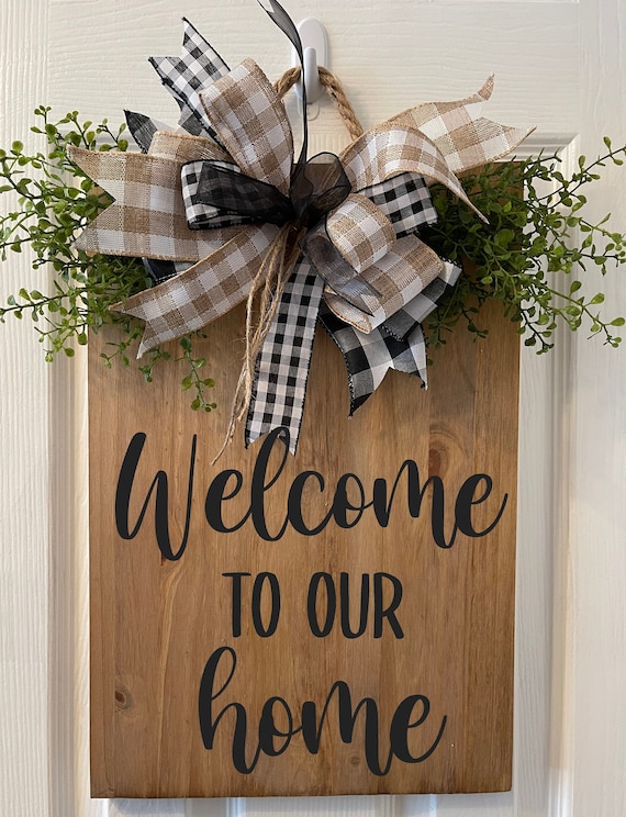 Welcome to Our Home Front Door Decor Home Sweet Home | Etsy