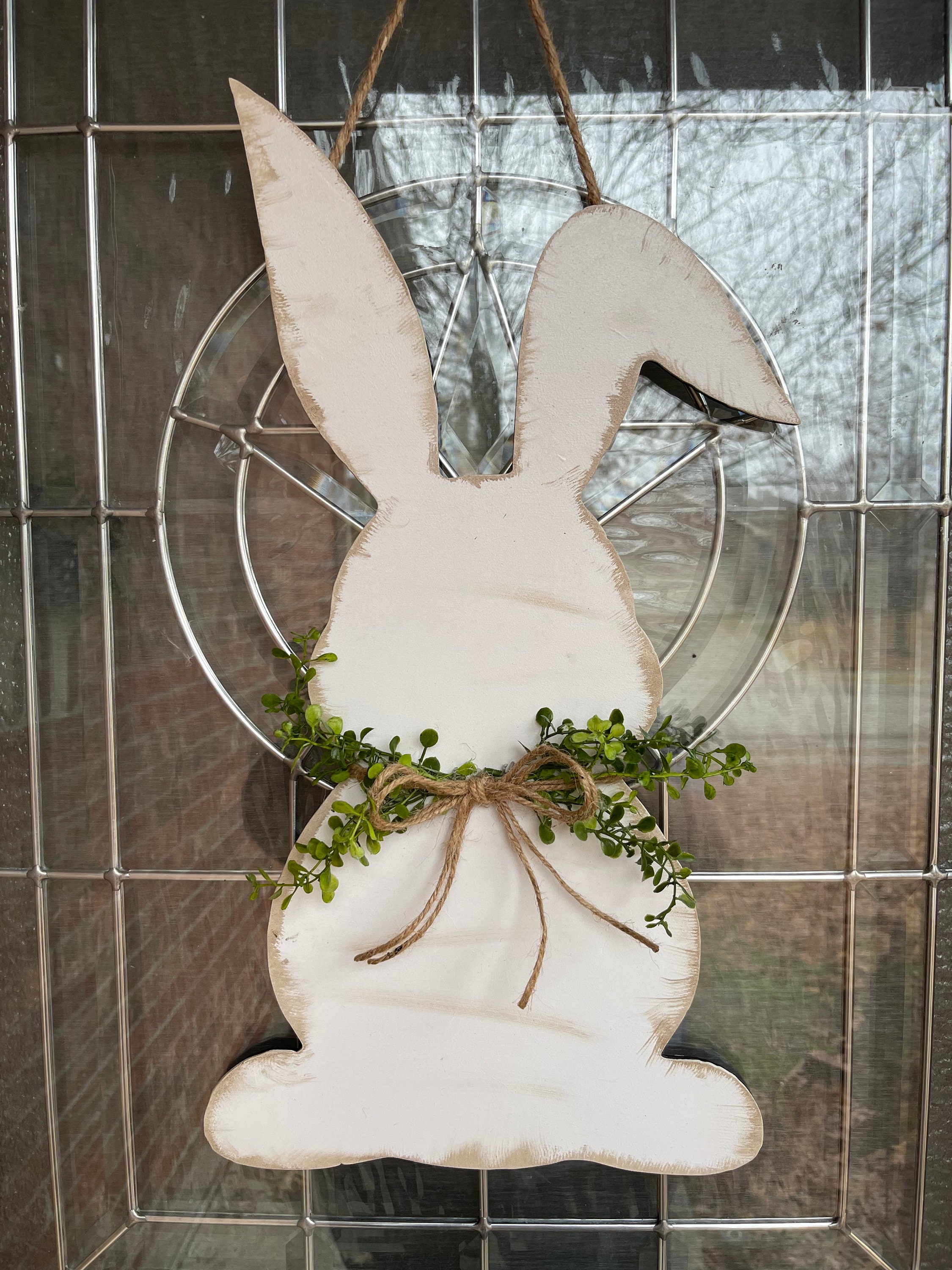 Front Door Decor | Easter Bunny Door Hanger | Easter Decor l Front Door Wreath | Easter Door Sign | Easter Door Hanger | Easter Welcome