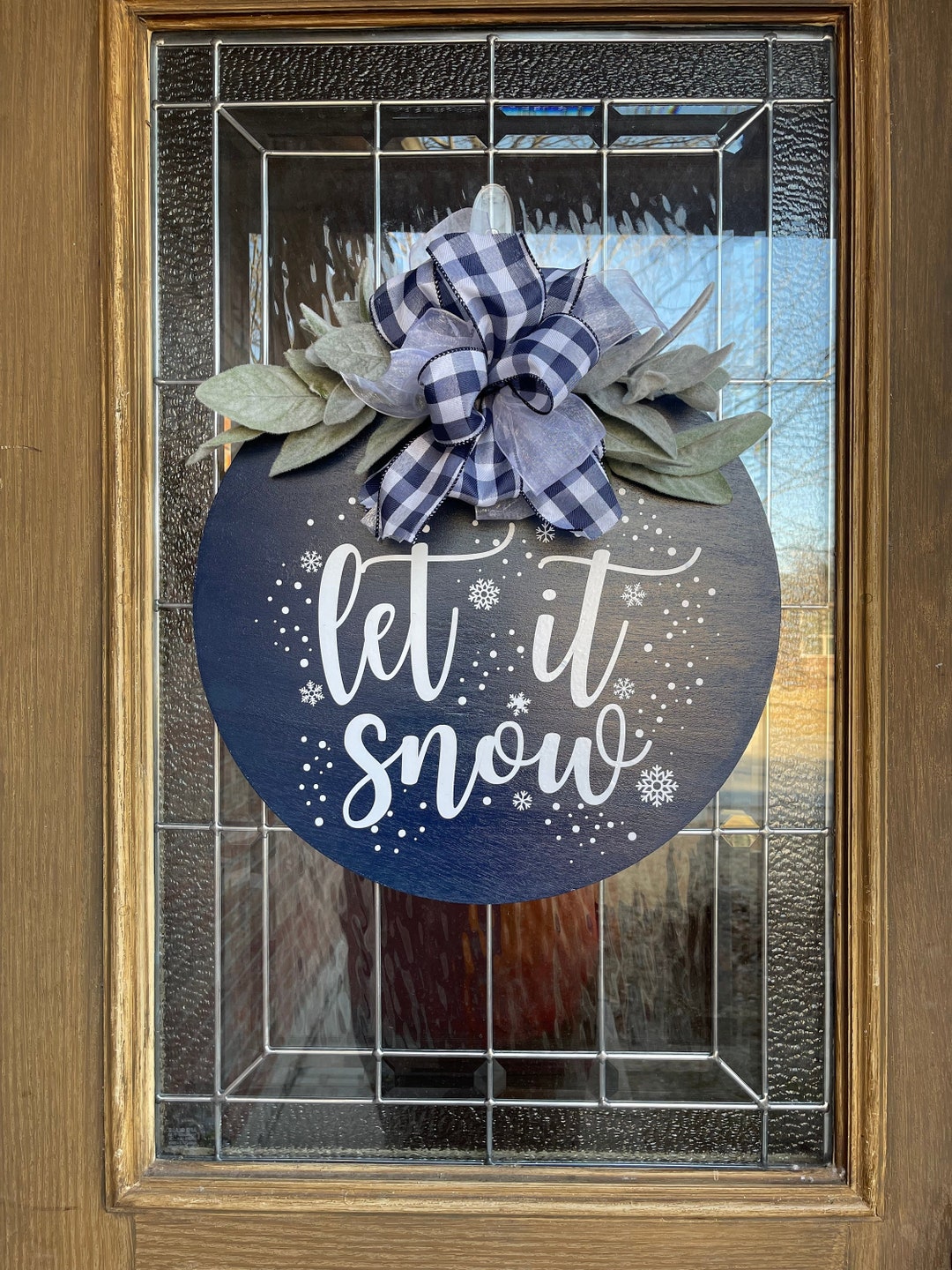 Let It Snow Door Hanger, Winter Door Hanger, Winter Wreath, Door Wreath ...