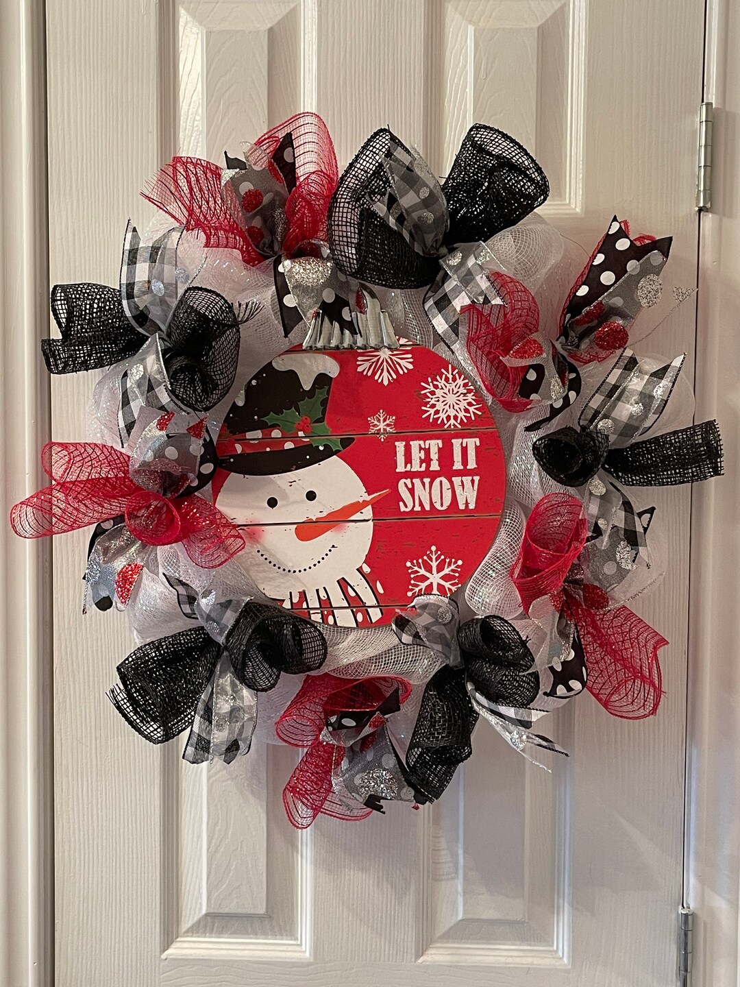 Let It Snow Wreath L Winter Front Door Decor L Snowflake Decor L ...