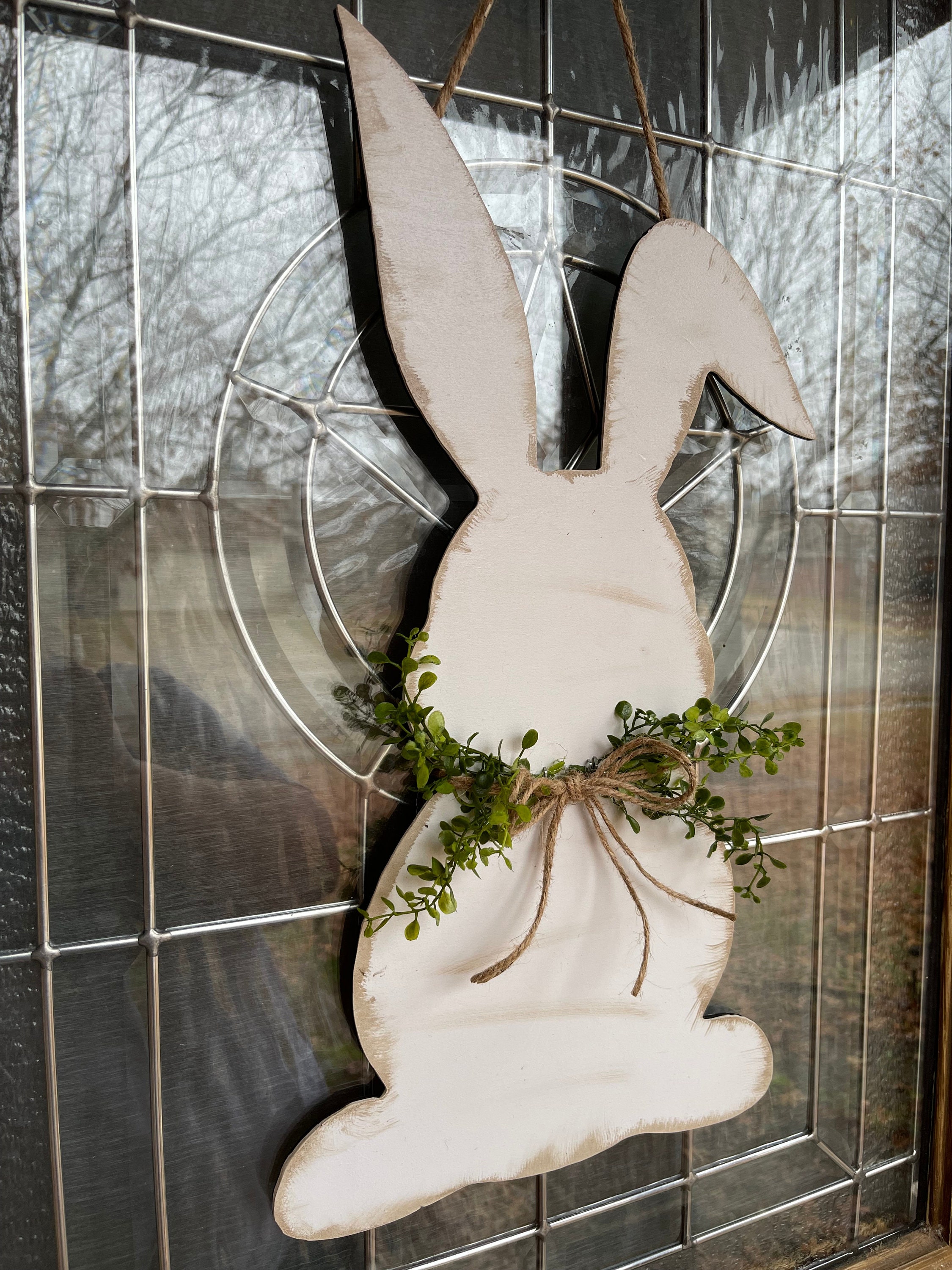 Front Door Decor | Easter Bunny Door Hanger | Easter Decor l Front Door Wreath | Easter Door Sign | Easter Door Hanger | Easter Welcome