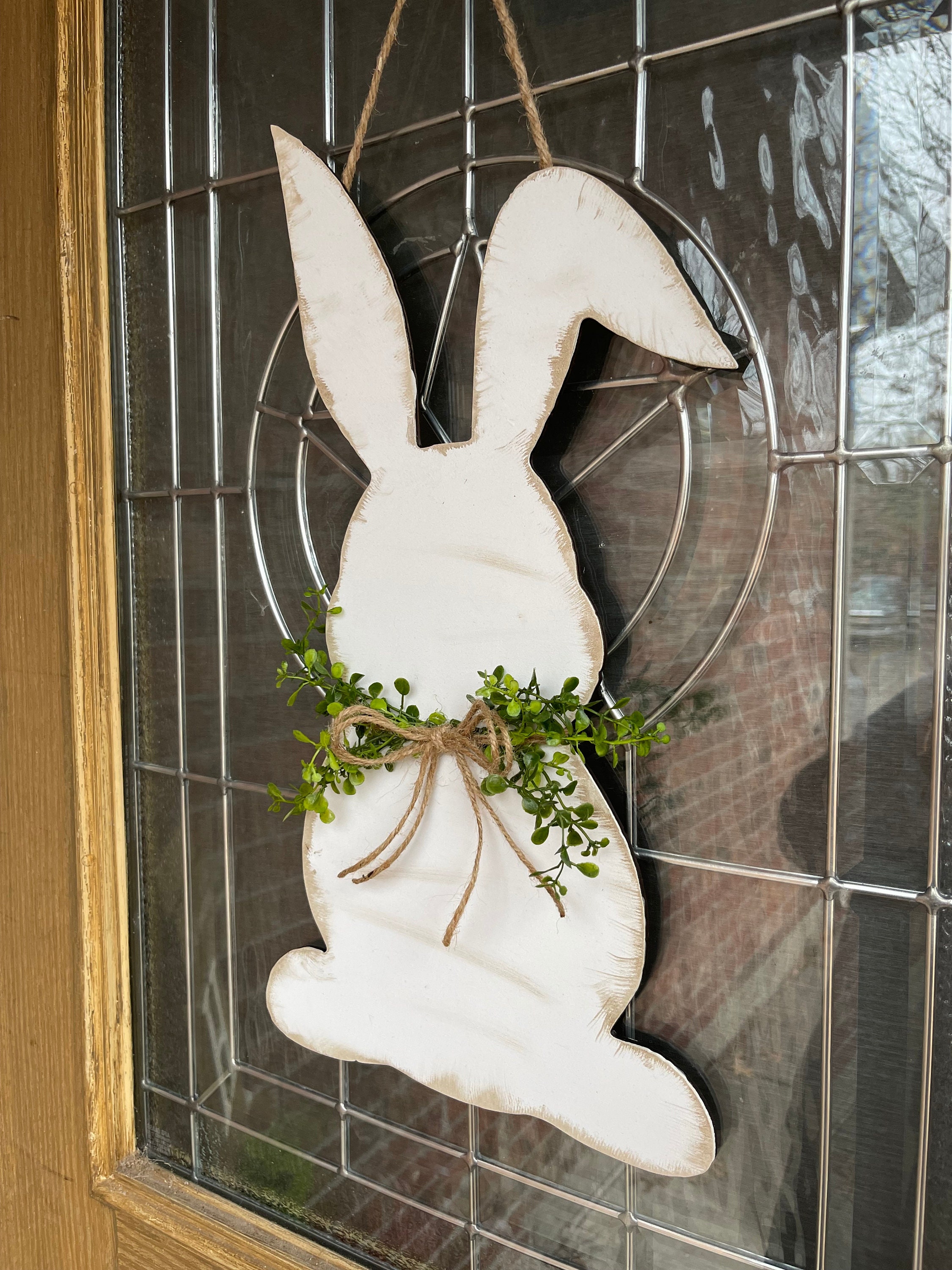 Front Door Decor | Easter Bunny Door Hanger | Easter Decor l Front Door Wreath | Easter Door Sign | Easter Door Hanger | Easter Welcome