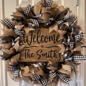 Welcome Wreath, Welcome Wreath for Front Door, Front Door Wreath, Front Door Decor, Christmas Wreath, Year Round Wreath, Everyday Wreath