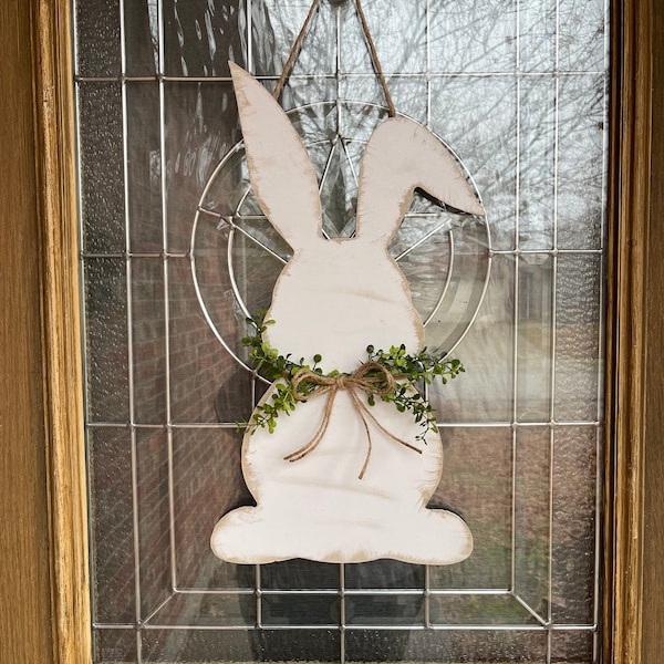 Front Door Decor | Easter Bunny Door Hanger | Easter Decor l Front Door Wreath | Easter Door Sign | Easter Door Hanger | Easter Welcome