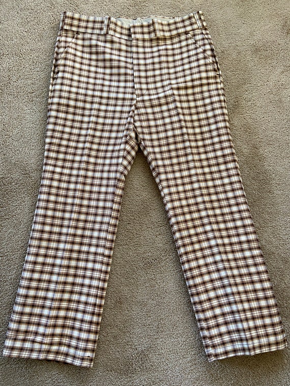 Groovy Sears Perma-Prest plaid pants 38 x 28