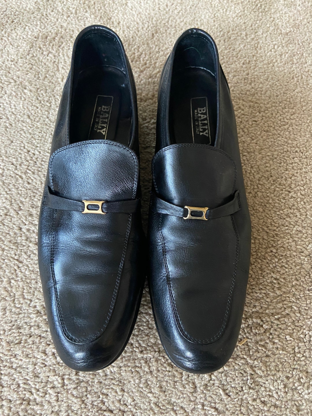 Men's Slip-on Black Bally Dress Shoes Buckle 11.5 N - Etsy