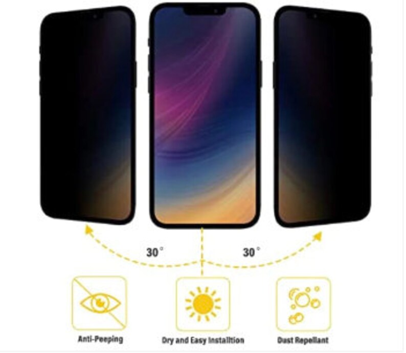 Premium Tempered Glass Privacy Screen Protector for Iphone Etsy