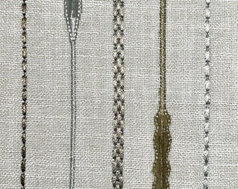 Carole Fabrics “In a Row” bestickter Streifen Stoff - 14m Stück