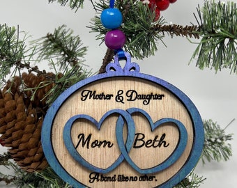 Mother and  Daughter Gift - Mother and Daughter Ornament-Christmas Gift For Mother From Daughter-Mother Daughter Holiday Ornament
