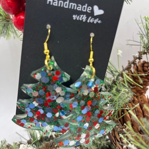 Christmas Earrings-Holiday Earrings-Gift for Her-Handmade