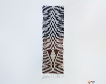 Custom bohemian rug handmade nursery rug throw beni ourain rug black & brown rug Moroccan area rug shag bedside carpet abstract runner rug