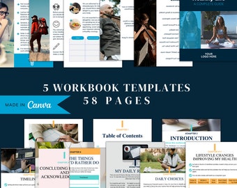 Canva-werkmapsjablonen | Coaching werkblad Canva-sjabloonbundel | Coaching Canva-sjablonen | Werkboek voor coachingstools