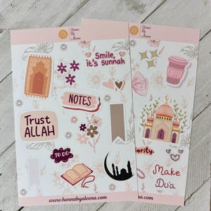 Islamic Planner Stickers: Muslim Journaling, Dua, Mosque (2 Sheets)