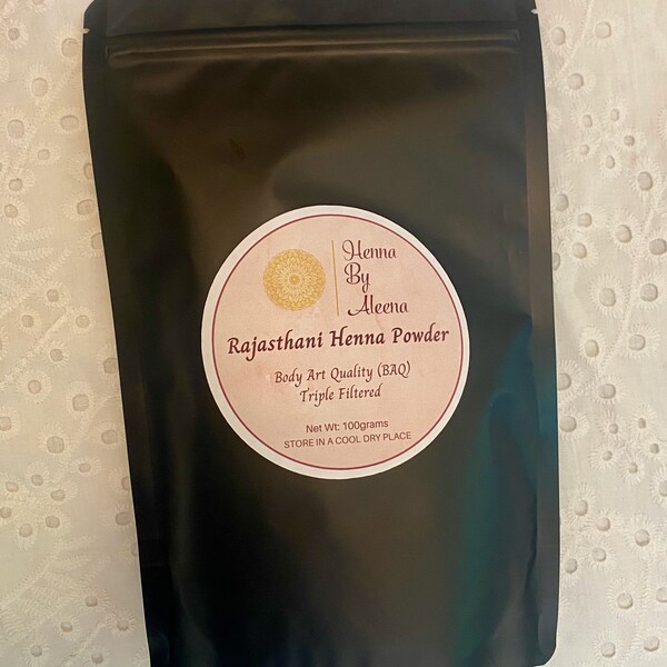 Henna Powder//Organic Rajasthani Henna Powder//Triple Filtered//100 grams of Henna//Body Art Quality