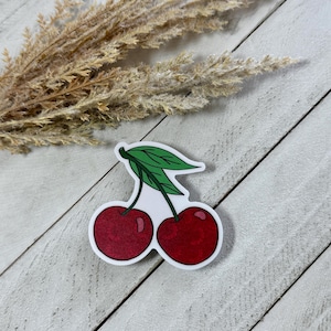 Henna Cherry Vinyl Sticker For Water Bottle, Summer Sticker, Unique Fruit Decal, Waterproof Laptop Decal Cute Die-Cut Sticker