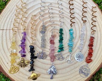 Customizable Crystal Hair Twists  | Crystal Hair Accessories, Hippie Hair Accessories, Wire Hair Wrap