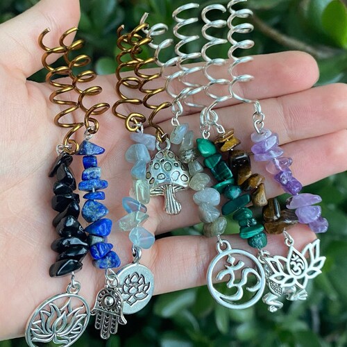 Wire Wrapped Hair Twists With Crystals and Charms Crystal - Etsy Wire Wrapped Hair Twists With Crystals and Charms Crystal - Etsy