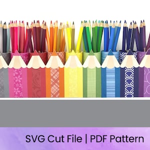 Bleistifthalter SVG-Schnittdatei und PDF-Muster | Sofortiger digitaler Download