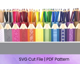 Bleistifthalter SVG-Schnittdatei und PDF-Muster | Sofortiger digitaler Download