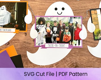 Halloween Geist Foto Banner SVG Schnittdatei | Halloween-Geist Schnittdatei | Sofortiger digitaler Download