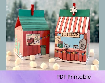 Hot Cocoa Urlaub Treat Box zum Ausdrucken