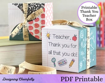 Thank You Teacher Box | Printable Digital Download
