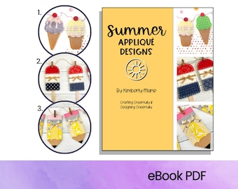Sommer-Applikationsdesigns eBook, Digital Download, 3 Sommer-Muster