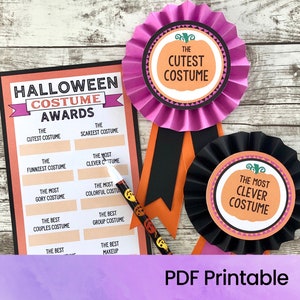 Halloween Costume DIY Award Ribbons and Voting Sheets | Instant Digital Download