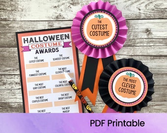 Halloween-Kostüm DIY Award Bänder und Voting Sheets | Sofortiger digitaler Download
