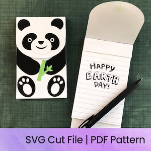 Arquivo de corte SVG do bloco de notas Panda | Presente Panda | Arquivo de corte Cricut | Download Digital Instantâneo