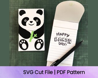 Panda Notizblock SVG Schnitt Datei | Panda Geschenk | Cricut Cut-Datei | Sofortiger digitaler Download