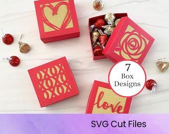 Valentine Treat Boxen - SVG Schnittdatei - Liebe, Hochzeit, Geschenkbox, Favor Box - Sofortiger digitaler Download