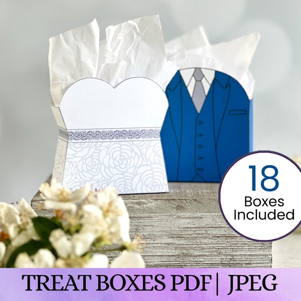 Wedding Treat Boxes - Party Favors - Printables