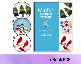 Winter Appliqué Designs eBook, Digital Download, 3 Winter Muster