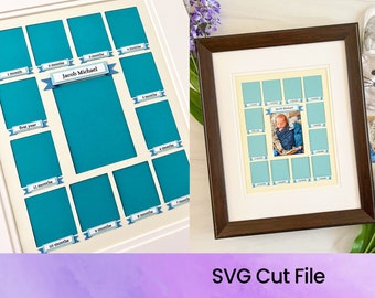 Erstes Jahr Fotorahmen Einfügen SVG-Schnittdatei | Digitaler Download
