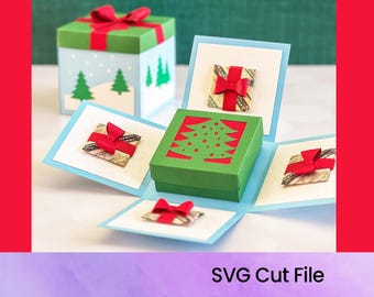 Weihnachten Explosionsbox - Geldgeschenkbox - SVG Schnitt Datei