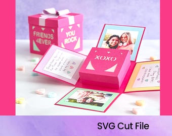 Konversationsherz Explosionsbox - Valentinstag - SVG-Schnittdatei