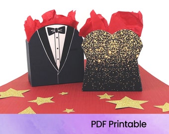 Roter Teppich Leckerli-Boxen | Smoking und Kleid Boxen | Digitaler Download