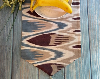 Ikat table runner, handmade 4f 9in long, 9in wide