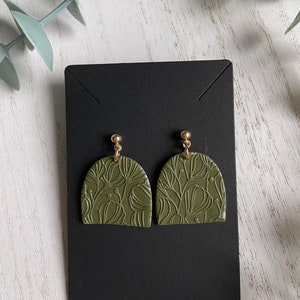 Olive Floral Dangle Earring