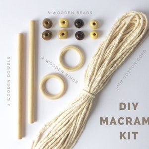 Makramee DIY Kit - Pflanzenaufhänger, Wanddeko, Kunsthandwerk