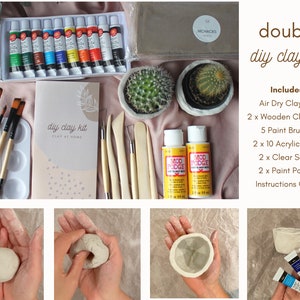 DIY Clay Kit Double Pottery Sculpting, Birthday Gift, Date Night, Arts & Crafts image 2