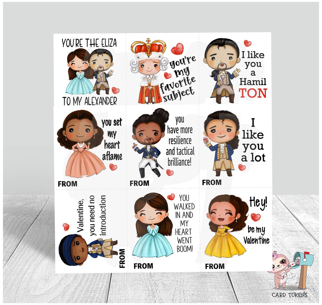 Hamilton / Printable Valentines / Digital File / Kid Friendly - Etsy