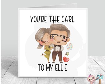 Carl und Ellie / UP / Liebeskarte / Jahrestag / Valentinstag / Geburtstag / Nur weil Karte / Digitale Datei / Instant Download