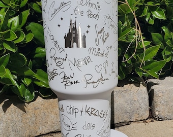 Laser Engraved Disney Castle Stainless Steel Tumbler, 40oz