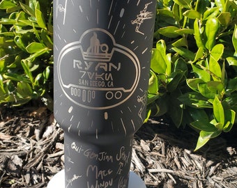 Laser Engraved Stainless Steel Tumbler, Star Battles Inspired, Personalized 40oz