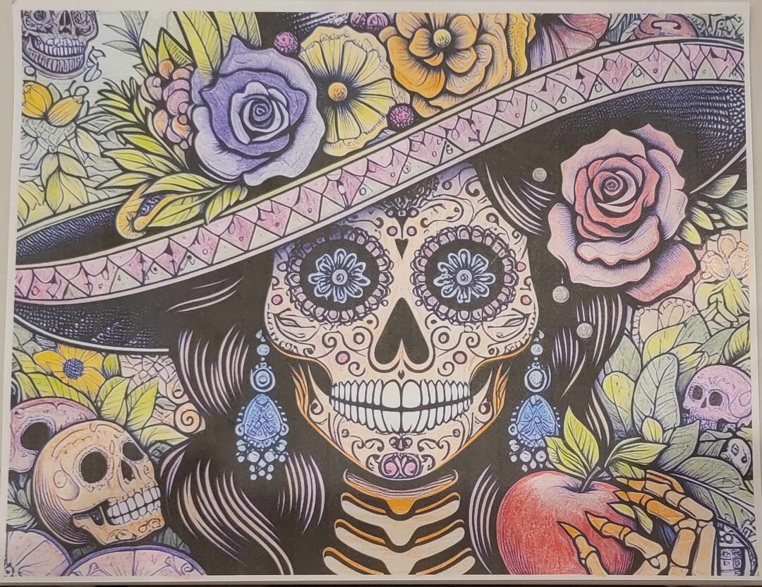 Adult/kid Printable Mexican Inspired Coloring Pages. Mexican Art, Dia ...