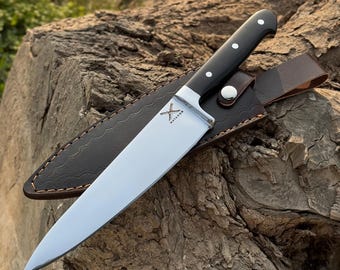 Handmade 12Cr Stainless Steel Chef Knife - Micarta Handle, Full Tang