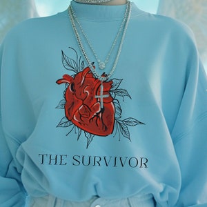 Trasplante de órganos The Survivor Sudadera y sudadera con capucha Fecha Manga Donación de órganos Concientización Camisa Mujeres Guerrera Corazón Órgano Fuerza Regalo