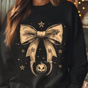 Retro Halloween Coquette Bow Spooky Mama Sweatshirt, Fall Pumpkin Coquette Bow Sweater, Fall Vibes Shirt, Fall Season Shirt, Halloween Tees